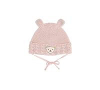 Steiff Unisex Baby Basic Bommel Beanie-Mütze, Silver PINK, 45
