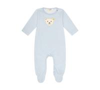 Steiff Baby Strampler - Body, Baumwolle, Bär, Logo, Druckknöpfe, langarm, einfarbig 68 Blau