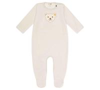 Steiff Baby Strampler - Body, Baumwolle, Bär, Logo, Druckknöpfe, langarm, einfarbig 80 Beige