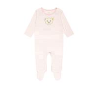 Steiff Baby Strampler - Einteiler, Baumwolle, Bär, Streifen, Druckknöpfe, Logo, langarm 86 Rosa