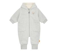 Steiff Fleece-Overall Kapuze mit Ohren und Klappfuß 68 hellgrau melange