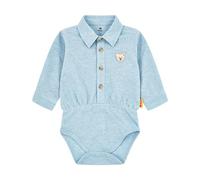 Steiff Hemd Body langarm EU Größe 68 chambray blue, Baby-Body, langarm Body-Anzug für Babys, Strampler Einteiler, weicher und bequemer Strampelanzug, waschmaschinenfest