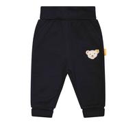 Steiff Jogginghose EU Größe 68 steiff Navy, Bequeme Sweathose mit Teddybärmotiv, weiche Schlupfhose mit Bündchen, lockerer Schnitt, waschmaschinenfest