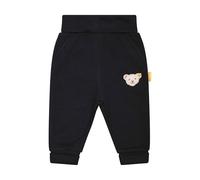 Steiff Jogginghose EU Größe 68 steiff Navy, Bequeme Sweathose mit Teddybärmotiv, weiche Schlupfhose mit Bündchen, lockerer Schnitt, waschmaschinenfest