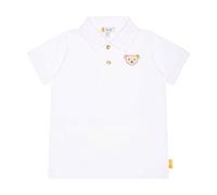 Steiff Jungen Poloshirt Kurzarm Polohemd, Bright White, 110 EU
