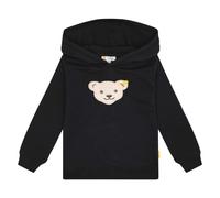 Steiff Kinder Hoodie - Sweatshirt mit Kapuze, Teddy-Applikation, Cotton Stretch Dunkelblau 92