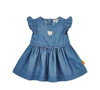 Steiff Jeans-Kleid kurzarm Bär Rüschen 68 denim