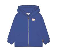 Steiff Kleinkind Jungen Sweatjacke, Kuschelige Kapuzenjacke mit Reißverschluss, Teddybärmotiv, Blau (True Navy), 128