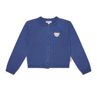 Steiff Mädchen Strickjacke - Teddy-Applikation, Rundhals, Knopfleiste, Baumwolle 92 Blau