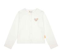 Steiff Mädchen Strickjacke - Teddy-Applikation, Rundhals, Knopfleiste, Baumwolle Natur 92
