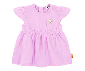 Steiff Musselin-Bodykleid Flügelarm Bär Rüschen 62 flieder
