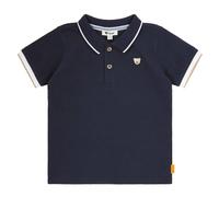 Steiff Kinder Poloshirt, kurzarm - Knopfleiste, Teddymotiv, Baumwolle, uni Dunkelblau 92