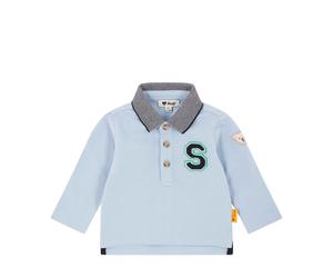 Steiff Poloshirt langarm - CHAMBRAY BLUE / 68 / 100% Baumwolle