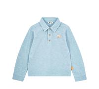 Steiff Poloshirt Langarm EU Größe 104 Chambray Blue, Polo-Shirt langärmelig, Polohemd für Kinder, Hemd mit Kragen, Longsleeve, weich und bequem, waschmaschinenfest