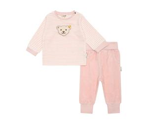 Steiff Set Hose + Sweatshirt GOTS - 86 / silver pink / Oberstoff1: 85% Bio Baumwolle 15% Polyester Oberstoff2: 95% Bio Baumwolle 5% Elasthan