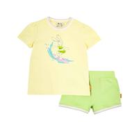 Steiff Set Shorts mit T-Shirt Kurzarm EU Größe 104 Wax Yellow, Sommerhose kombiniert mit einem Kurzarm Shirt für jeden Anlass, lockere Bequeme Passform