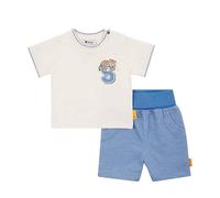 Steiff Set Shorts mit T-Shirt Kurzarm EU Größe 56 Eggnog, Sommerhose kombiniert mit einem Kurzarm Shirt für jeden Anlass, lockere Bequeme Passform