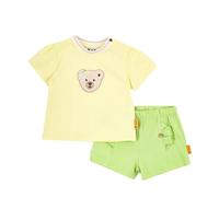Steiff Set Shorts mit T-Shirt Kurzarm EU Größe 62 Wax Yellow, Sommerhose kombiniert mit einem Kurzarm Shirt für jeden Anlass, lockere Bequeme Passform
