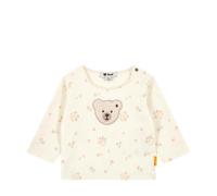 Steiff Shirt langarm Blumen Bär 92 natur/rosa