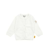 Steiff Strickjacke EU Größe 74 bright white, Strick-Jacke, Kinderjacke mit Knopfleiste für leichtes Anziehen, warme und bequeme Strickjacke, waschmaschinenfest
