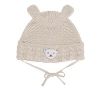 Steiff Strickmütze mit Ohren Bär 47 beige/grau