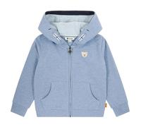 Steiff Sweatjacke EU Größe 122 bijou blue, Sweat-Jacke, Kapuzen-Jacke für Kleinkinder, weich und bequem, Kinder Sweatshirt, waschmaschinenfest