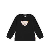 Steiff Kinder Sweatshirt - Teddy-Applikation, Cotton Stretch, uni Schwarz 92