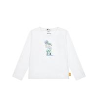 Steiff T-Shirt Langarm EU Größe 116 Bright White, Langarm-Sweatshirt, Longsleeve für Kinder, Pullover langärmelig, Babyoberteil, ideales Basic Shirt, bequem und weich, waschmaschinenfest