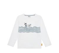 Steiff T-Shirt Langarm EU Größe 128 Bright White, Langarm-Sweatshirt, Longsleeve für Kinder, Pullover langärmelig, Babyoberteil, ideales Basic Shirt, bequem und weich, waschmaschinenfest