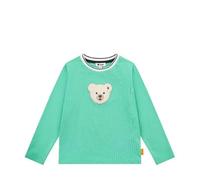 Steiff T-Shirt Langarm EU Größe 128 Winter Green, Langarm-Sweatshirt, Longsleeve für Kinder, Pullover langärmelig, Babyoberteil, ideales Basic Shirt, bequem und weich, waschmaschinenfest