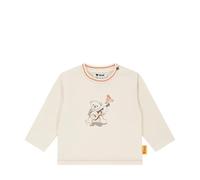 Steiff T-Shirt Langarm EU Größe 62 Antique White, Langarm-Sweatshirt, Longsleeve für Kinder, Pullover langärmelig, Babyoberteil, ideales Basic Shirt, bequem und weich, waschmaschinenfest