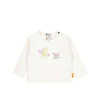 Steiff T-Shirt Langarm EU Größe 62 Cloud Dancer, Jungen Langarm-Sweatshirt, Longsleeve für Kinder, Pullover langärmelig, Babyoberteil, ideales Basic Shirt, bequem und weich, waschmaschinenfest