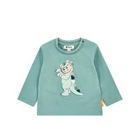 Steiff T-Shirt Langarm EU Größe 86 Mineral Blue, Jungen Langarm-Sweatshirt, Longsleeve für Kinder, Pullover langärmelig, Babyoberteil, ideales Basic Shirt, bequem und weich, waschmaschinenfest