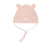 Steiff Unisex Baby Basic Ohne Bommel Beanie-Mütze, Silver PINK, 43 EU
