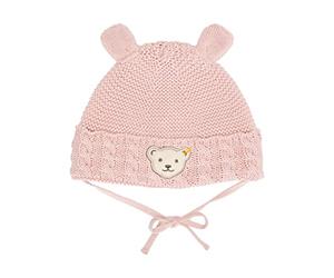 Steiff Unisex Baby Basic Ohne Bommel Beanie-Mütze, Silver PINK, 43 EU