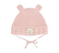 Steiff Unisex Baby Basic Ohne Bommel Beanie-Mütze, Silver PINK, 49 EU