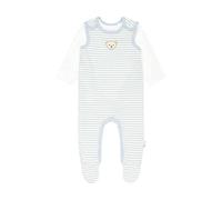 Steiff Unisex Baby Set Strampler mit Fuss + T-Shirt Langarm Kleinkind-Schlafanzüge, Celestial Blue, 56