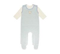 Steiff Unisex Baby Set Strampler mit Fuss + T-Shirt Langarm Kleinkind-Schlafanzüge, Celestial Blue, 74