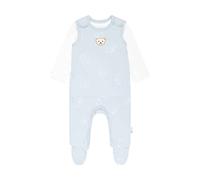 Steiff 2 Baby-Strampler, hellblau Strampler hellbau. Shirt offwhite