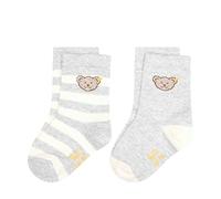 Steiff Unisex Kids Mini Basic Socken 2er Pack GOTS, Soft Grey Melange, 26