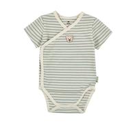 Steiff Wickelbody kurzarm EU Größe 68 harbor gray, kurzarm Body für Babys, Wickel-Strampler Einteiler, weicher und bequemer Strampelanzug, waschmaschinenfest