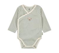 Steiff Wickelbody langarm EU Größe 50 harbor gray, langarm Body für Babys, Wickel-Strampler Einteiler, weicher und bequemer Strampelanzug, waschmaschinenfest