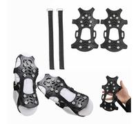 Steigeisen,Schuhkrallen,Schuh Spike,Anti Rutsch Schuhspikes,Eiskrallen,Eiskrallen Für Schuhe,Spikes Schuhe,Mit 11 Edelstahl Zähne Und 2 Nylon-Klettverschluss,Für Wandern Bergschuhe Stiefel Usw (M)