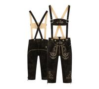 STEIGENHÖFER Lederhose Herren Tracht Kniebund - Alexander - Trachtenhose mit Trägern - 100% Rindsleder - Traditionelle Echtlederhose - Ideal für Dein Oktoberfest Herren Outfit