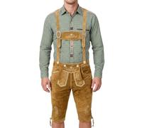 STEIGENHÖFER Lederhose Herren Tracht Kniebund - Reinhold - Trachtenhose mit Trägern - 100% Rindsleder - Traditionelle Echtlederhose - Ideal für Dein Oktoberfest Herren Outfit