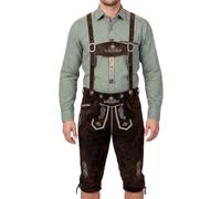STEIGENHÖFER Lederhose Herren Tracht Kniebund - Reinhold - Trachtenhose mit Trägern - 100% Rindsleder - Traditionelle Echtlederhose - Ideal für Dein Oktoberfest Herren Outfit