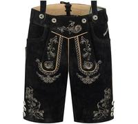 STEIGENHÖFER Lederhose Herren Tracht kurz - Ludwig - Trachtenhose mit Trägern - 100% Rindsleder - Traditionelle Echtlederhose - Ideal für Dein Oktoberfest Herren Outfit