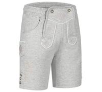 Steigenhöfer Manufaktur Kurze Trachten Jogginghose mit Kordelzug im Lederhosen Look - Moritz - Jogging Lederhose Herren Tracht für Oktoberfest Wiesn und weitere Feierlichkeiten - Grau - 3XL