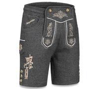 Steigenhöfer Manufaktur Kurze Trachten Jogginghose mit Kordelzug im Lederhosen Look - Moritz - Jogging Lederhose Herren Tracht für Oktoberfest Wiesn und weitere Feierlichkeiten - Anthrazit - S