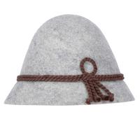 Steigenhöfer Original Herren Trachtenhut, Wanderhut, Filzhut Stopselhut - Heinrich - 100% Schurwolle - Schmale Krempe & Kordel - Zum Förstern & Wandern oder zum Oktoberfest - Grau - 58